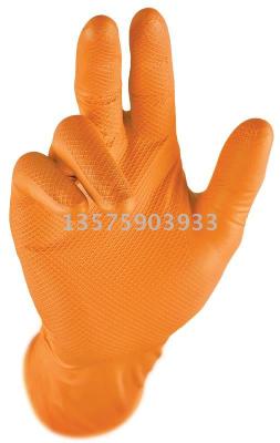 Orange two-sided fish-scale satin gloves