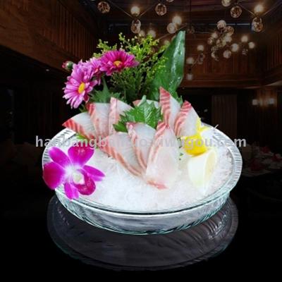 Imported acrylic sashimi sushi buffet disc sashimi round fruit platter salmon seafood platter