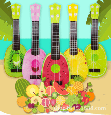 Creative children play the new summer fruit guitar instrument Creative children play toy educational science ukulele instrument wholesale