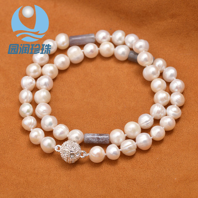 Foreign trade primary wholesale fashion aquaculture fresh water necklace decoration near round pearl accessories products