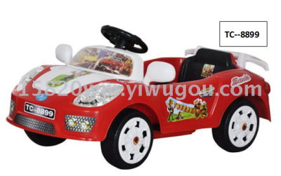 Children's electric motor vehicle rocking music dual drive dual battery remote control baby