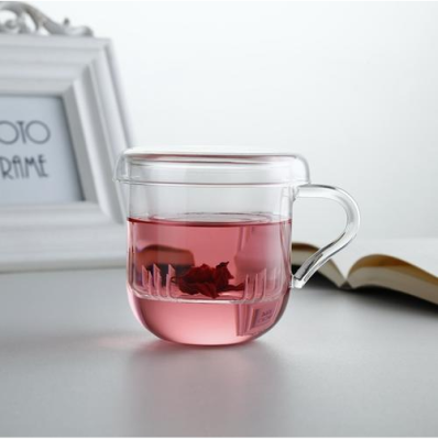  small ear cup heat resistant transparent glass water glass filter flower tea cup make tea 3 cups