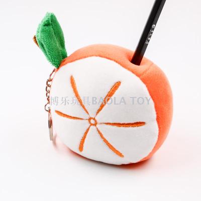 Bo le high-quality goods round slice orange plush pendant key ring 4-inch wedding factory direct sale