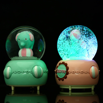 New style household resin handicraft decoration cartoon lovely crystal ball music box decoration