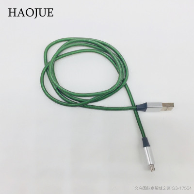 Hot style fish wire wire metal winding data line 1.2m 2 m long mobile phone line CE RoHS eu certification