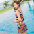 Women's 1753 swimsuit with two pieces of polyureshu split flat Angle skirt shows a slim cover, fat and hot spring