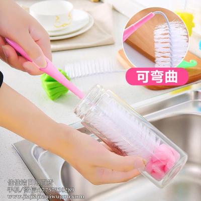 Household Hanging Sponge Cup Brush Long Handle Simple and Durable Cup Washing Artifact Cup Cleaning Brush Baby Bottle Brush