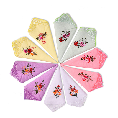 High - grade handkerchief butterfly lace printed lady 's embroidered handkerchief