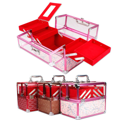 Double Open Aluminum Alloy Cosmetic Case Cosmetic Storage Box Wholesale