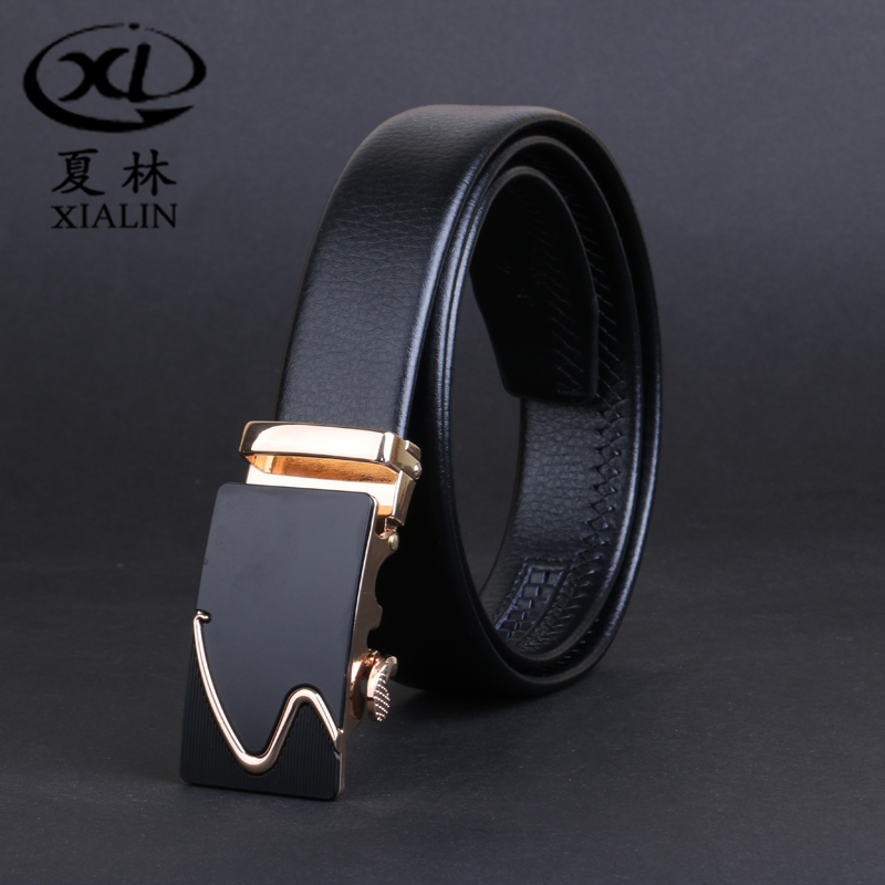 PU材质黑色自动扣皮带 男士商务再生腰带 厂家现货直销