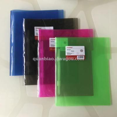 TRANBO  transparent color PP file folder A4 size report folder with clip OEM