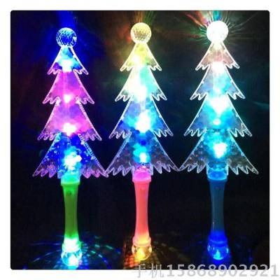 LED Christmas tree with ball shining stick Christmas tree stick 5 lights transparent flashing stick Christmas gift stick