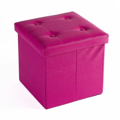 Square pu leather storage stool shoe changing storage stool fashion v storage stool