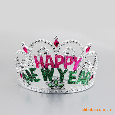 Children's green New Year's crown with English alphabet party props headdress