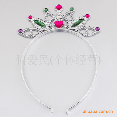 Flat Korean princess grand crown wedding jewelry headdress European bride round crown hair ornament