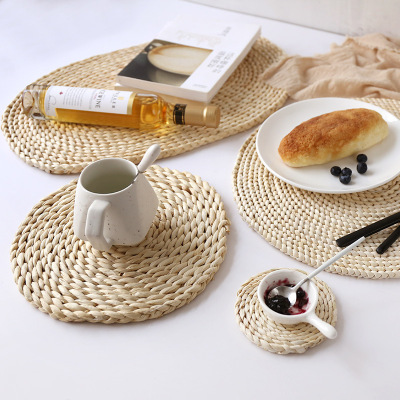 Japanese natural corn fur-woven table mat thickened heat-resistant tea mat table mat heat-resistant casserole plate mat