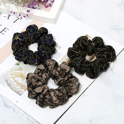 The Factory new gauze hollow out lace dovetail ring head ring rubber band temperament ladies fashion cloth art hair accessories headwear