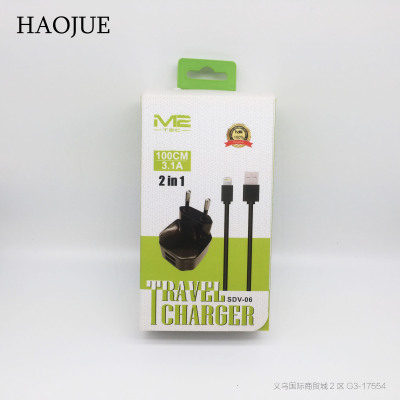 3.1A current high speed charger mobile phone flash-charging household charging head has CE and RoHS data cables