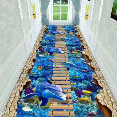Dolphin 3D printed carpet, aisle carpet 80 cm wide 15 m long