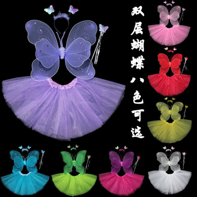 June 1 children's day double angel princess butterfly wings decoration performance props