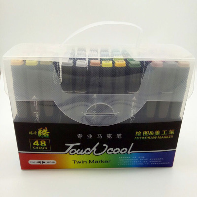 Tazi cool touch genuine two-head color alcohol drawing mark pen set 48 color animation design