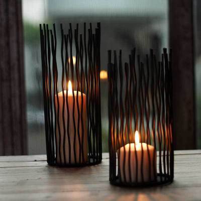 Modern reflection european-style iron art candlestick set wedding props romantic landing candlestick table