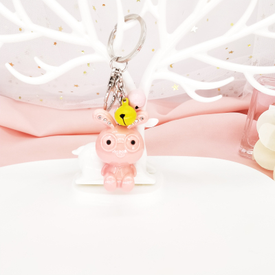 Cute little rabbit key chain cartoon creations jewelry trend female bag quality male bag key chain pendant