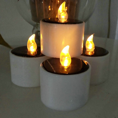 High simulation LED solar charge electronic candle set romantic small night light electronic candle lamp