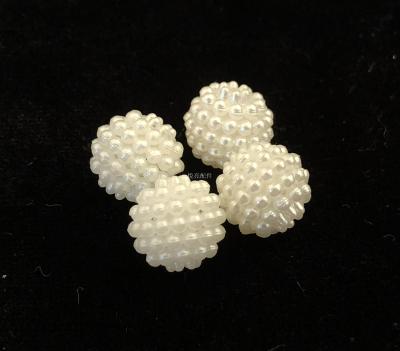 DIY accessories yueliang metal accessories accessories ABS yangmei ball imitation pearl Buddha bead ball rice white