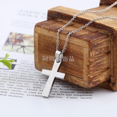 Stainless steel cross pendant necklace foreign trade stainless steel jewelry
