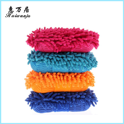 Manufacturer wholesale chenille cleaning sponge car block customized car anti-scratch car sponge cleaning block