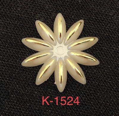DIY accessories accessories yue liang metal accessories ABS gold-plated edge flower shaped pearl imitation  K1524