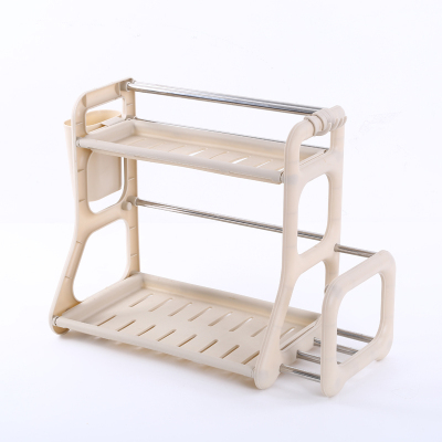 Plastic storage rack for goods rack wall hanging double knife rack kitchen clocksand and condiments kitchen store goods
