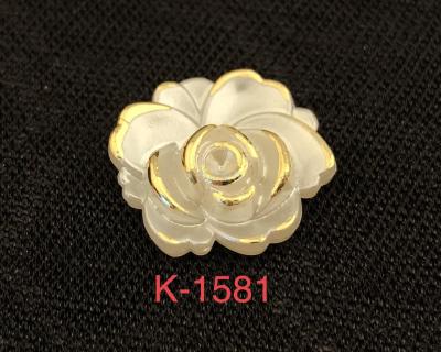 DIY accessories accessories yueliang metal accessories ABS gold-plated edge flower shaped pearl imitation K1581