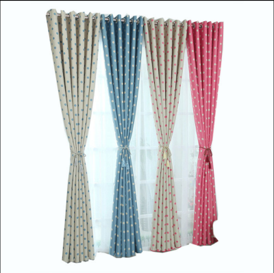 Idyllic Fresh Full Shading Curtain Dot Polka Dots Curtain Floor Curtain