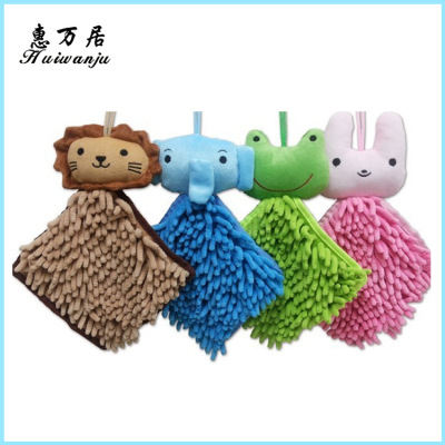 Chenille Hanging Cartoon Hand towel Chenille Micro Fiber thickened bright Hand home