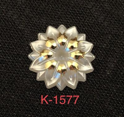 DIY accessories yueliang metal accessories ABS gold-plated edge flower shaped pearl imitation K1577