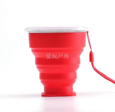 Silicone portable folding cups for outdoor use