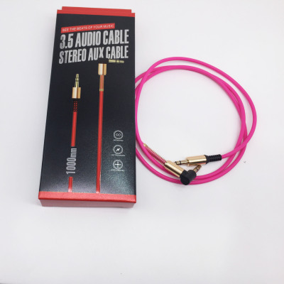 Spring bend 3.5mm audio line male to male telescopic audio line aux audio line car line