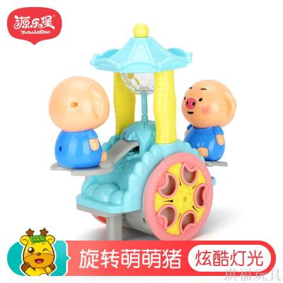 Hot style web celebrity cute pig waggle song seagrass children's toy music sound-light rotation stilt