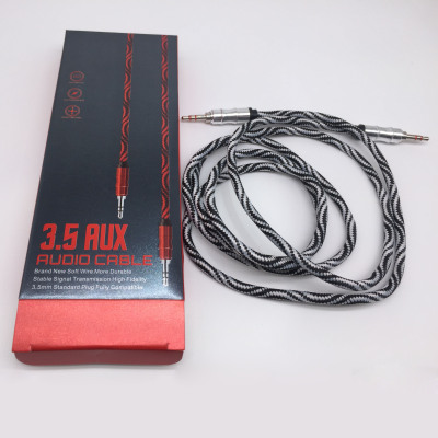 Aux audio line car with 3.5mm audio line bus to bus audio mobile phone connection knitting line