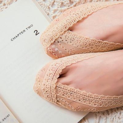 Spring and autumn shoe single fashion lace boat socks invisible socks Spring and summer light mouth thin socks