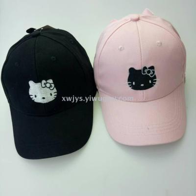Boys and girls' hats embroidered baseball caps leisure cap with a tongue-cap bowknot sun hat