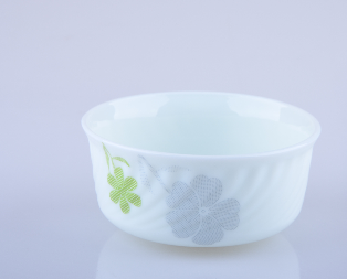 Hdw55/65/75 white jade toughened glass bowl soup bowl