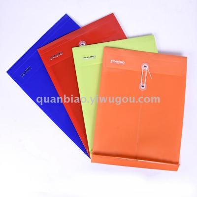 TRANBO PP file bag A4 FC size coil file holder solid color  document bag custom OEM