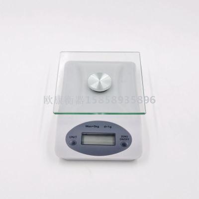Precision electronic scale food scale electronic scale toughened glass 5kg/1g