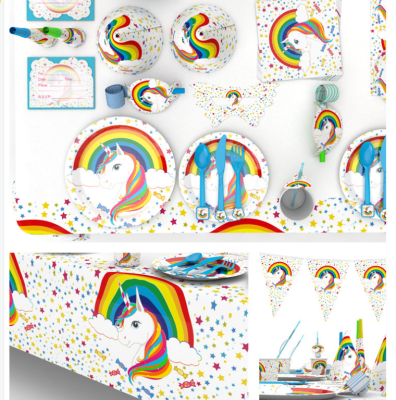 Party supplies unicorns children's birthday Party