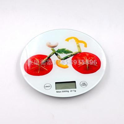 Electronic household kitchen scale/small platform scale/baking scale 5kg/1g sticker high precision tempered glass
