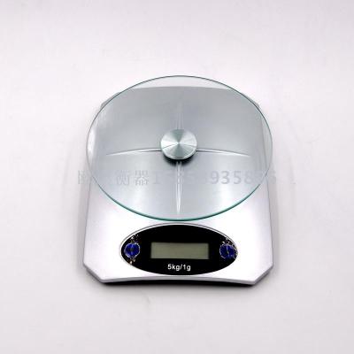 Ke-5 electronic household kitchen scale/small platform scale/baking scale 5kg/1g fine glass tray design