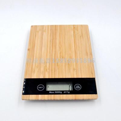 Bamboo and wood kitchen scale baking scale high precision weighing 5kg/1g household food weigh electronic scale